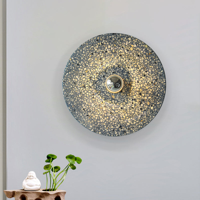Terrazzo-plaat wandmontage lichte designer stijl 1-bulb Beige/Lake Blue Wall Lamp SCONCE voor de gang