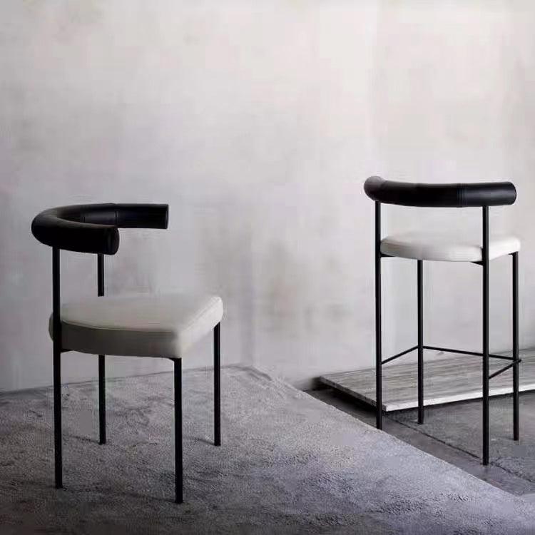 Modern Style Upholstered Counter Stool Low Back Barstool for Indoor