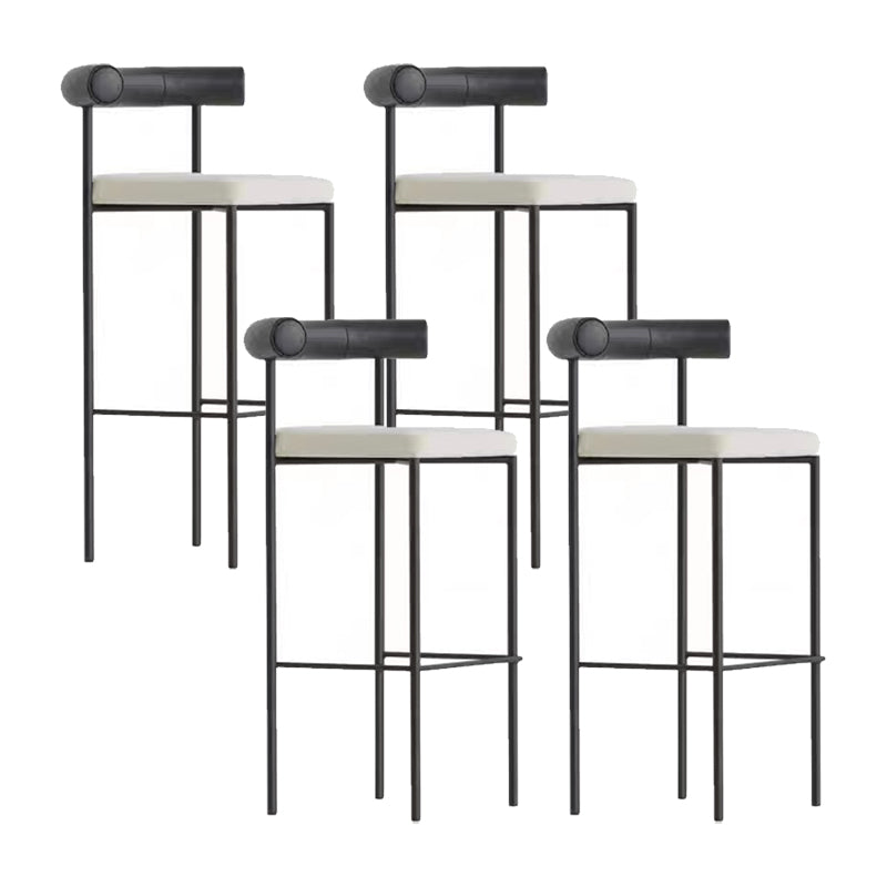 Modern Style Upholstered Counter Stool Low Back Barstool for Indoor