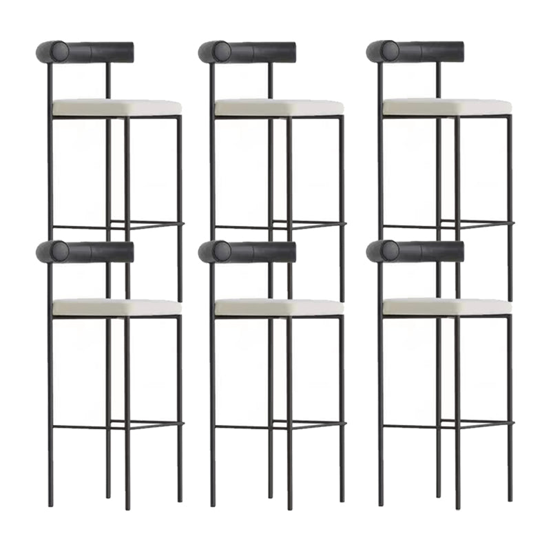Modern Style Upholstered Counter Stool Low Back Barstool for Indoor