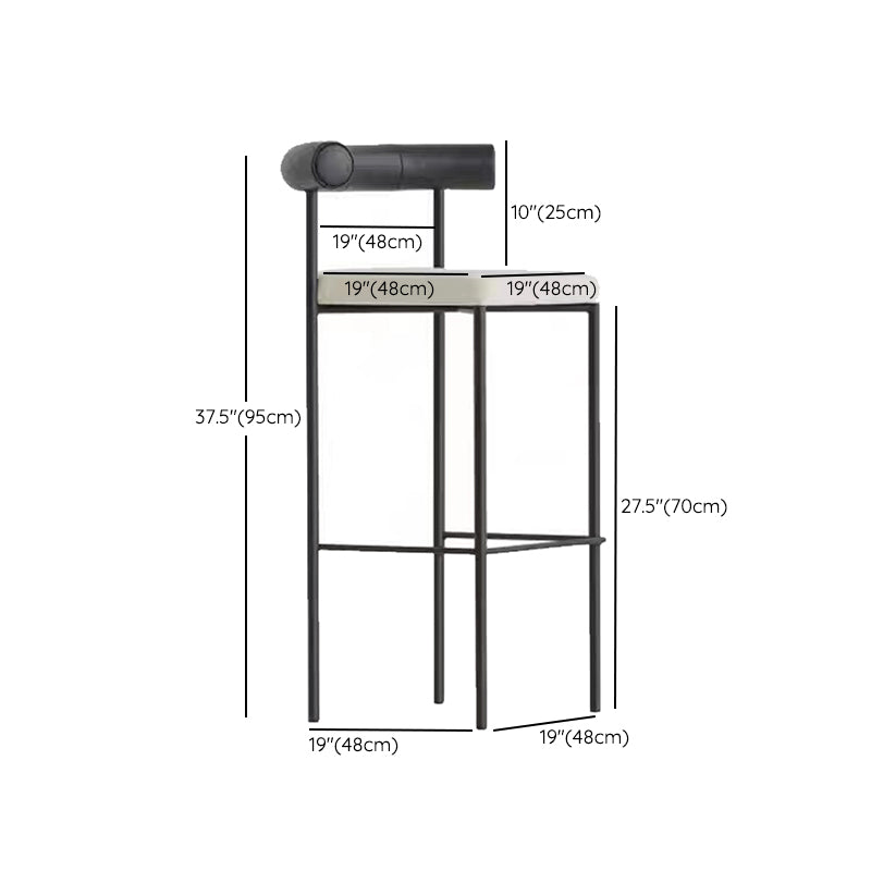 Modern Style Upholstered Counter Stool Low Back Barstool for Indoor