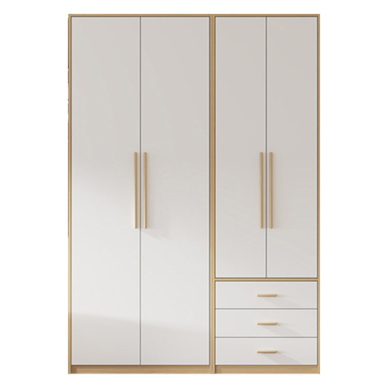 Contemporary Freestanding Wardrobe Engineered Wood White Wardrobe