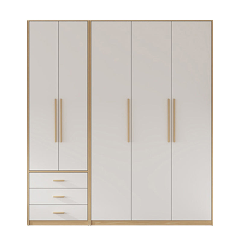 Contemporary Freestanding Wardrobe Engineered Wood White Wardrobe