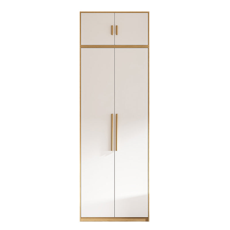 Contemporary Freestanding Wardrobe Engineered Wood White Wardrobe