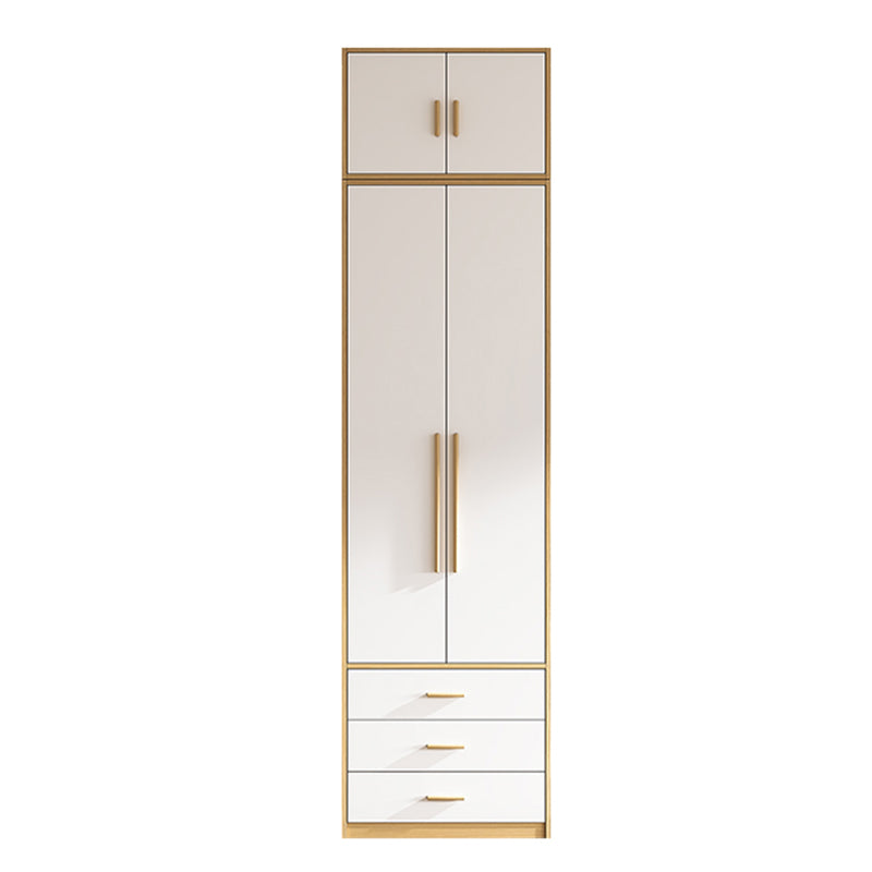 Contemporary Freestanding Wardrobe Engineered Wood White Wardrobe