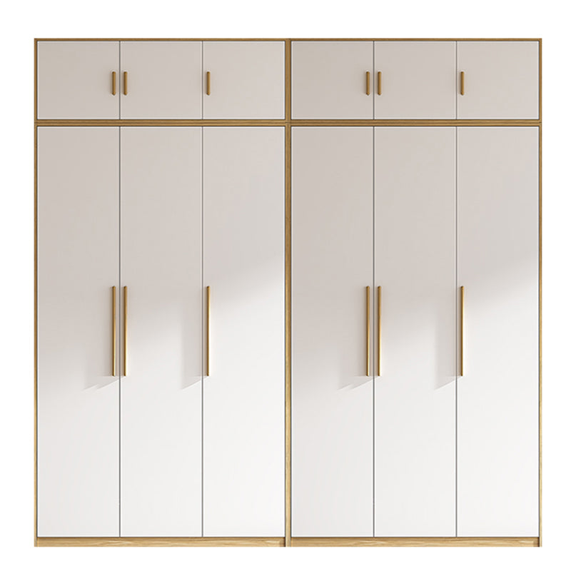 Contemporary Freestanding Wardrobe Engineered Wood White Wardrobe