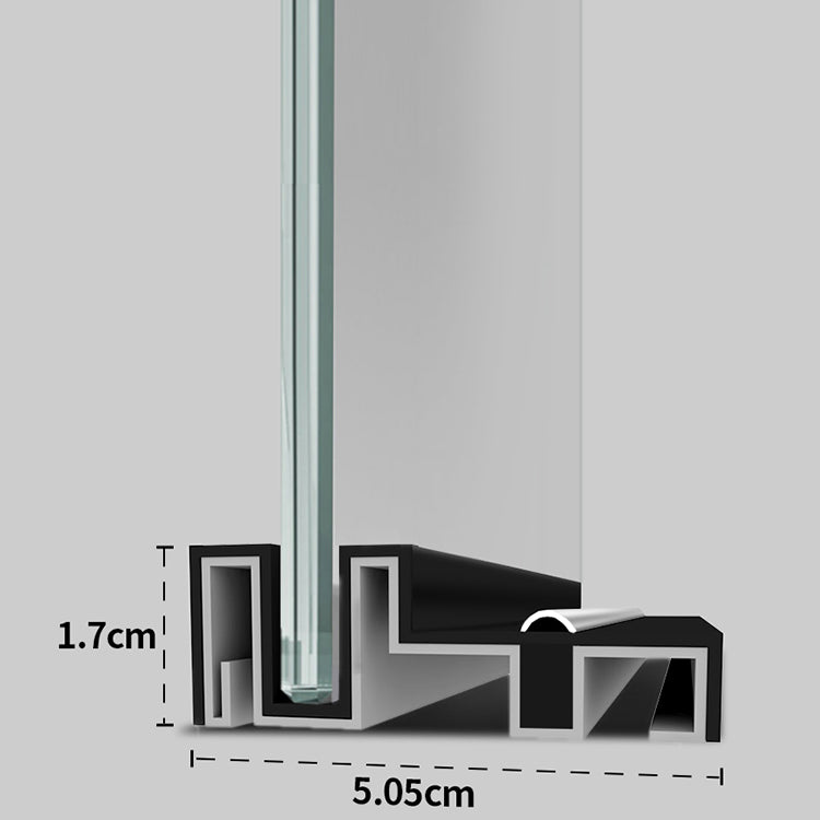 Semi-Frameless Single Sliding Shower Door Transparent Laminated Glass Shower Bath Door