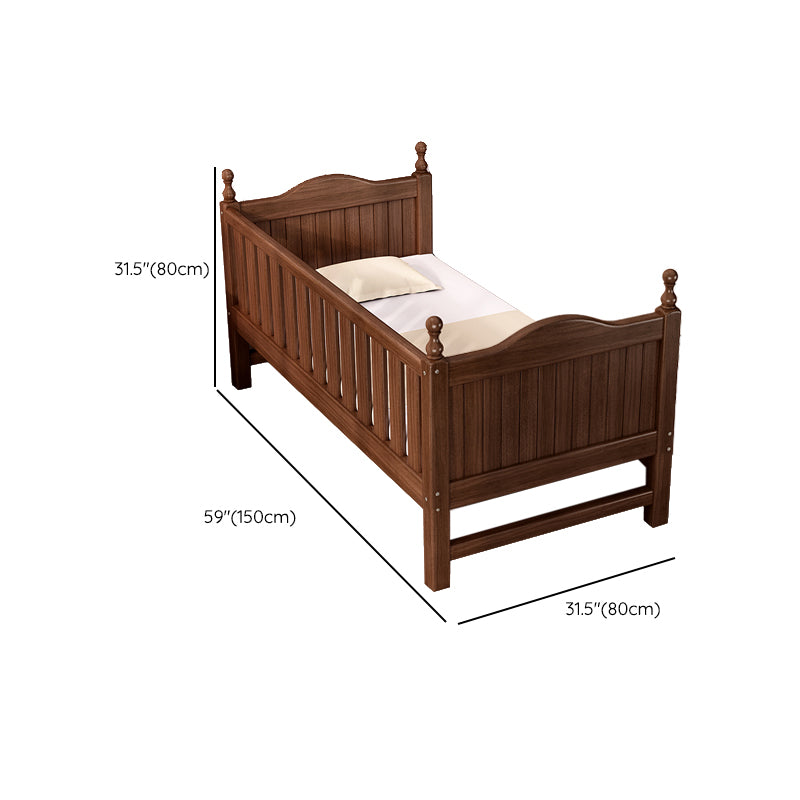 Solid Wood Baby Crib Traditional Beech Nursery Bed with Guardrails
