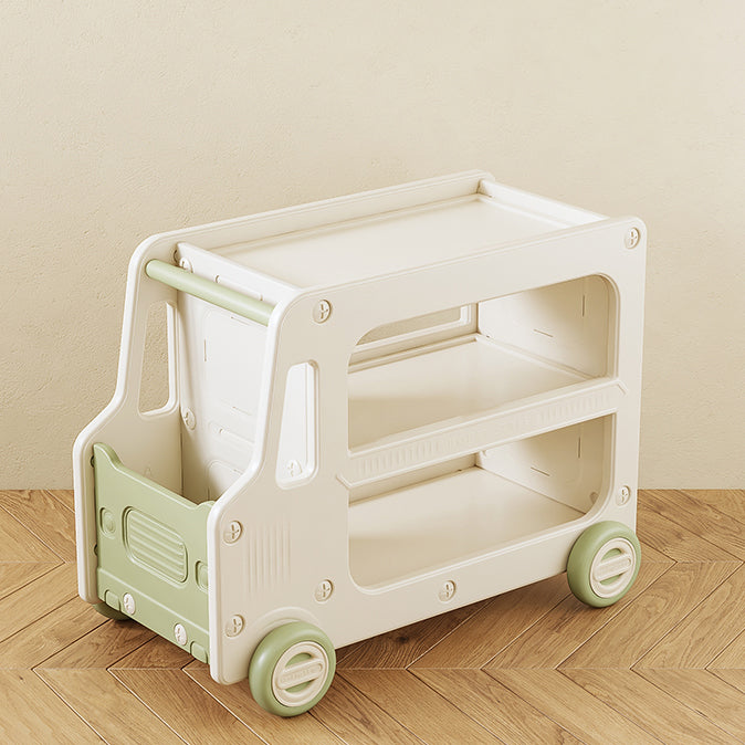 Modern Plastic Standard Kids Bookcase Open Back Bookcase with Wheels