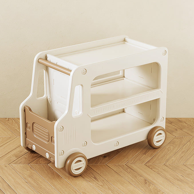 Modern Plastic Standard Kids Bookcase Open Back Bookcase with Wheels