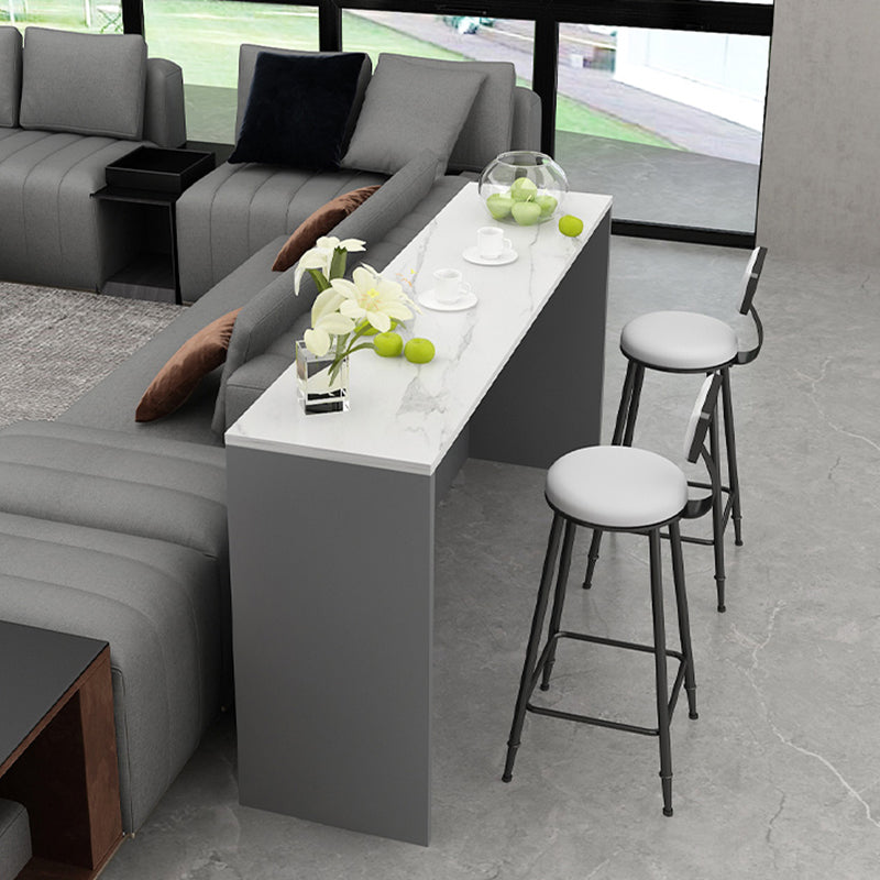 Stone Top Rectangle Pub Table Set 1/2/3 Pcs Modern Bar Table Set with 2 Stools