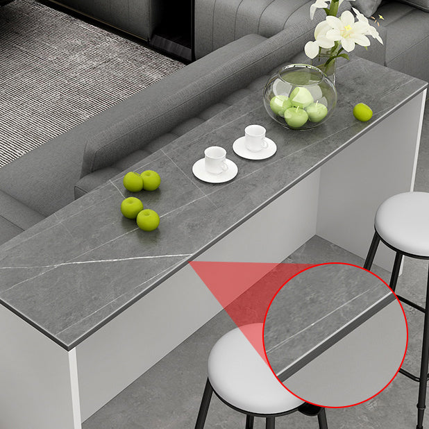 Stone Top Rectangle Pub Table Set 1/2/3 Pcs Modern Bar Table Set with 2 Stools