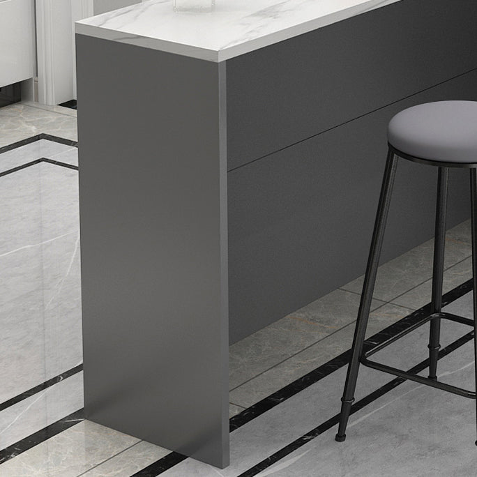 Stone Top Rectangle Pub Table Set 1/2/3 Pcs Modern Bar Table Set with 2 Stools