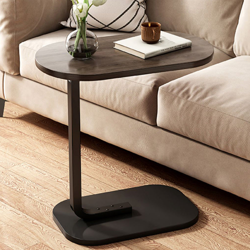 11" Wide Contemporary Corner Table Wood Oval Accent Side Table