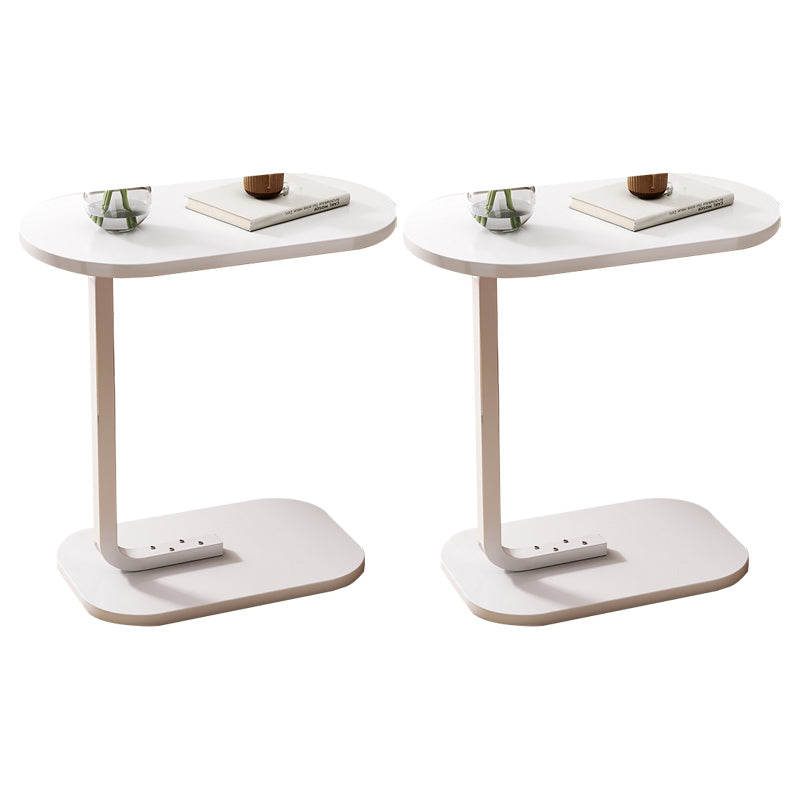 11" Wide Contemporary Corner Table Wood Oval Accent Side Table