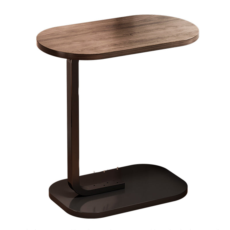 11" Wide Contemporary Corner Table Wood Oval Accent Side Table