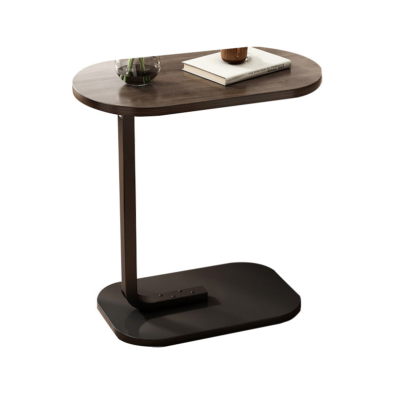 11" Wide Contemporary Corner Table Wood Oval Accent Side Table