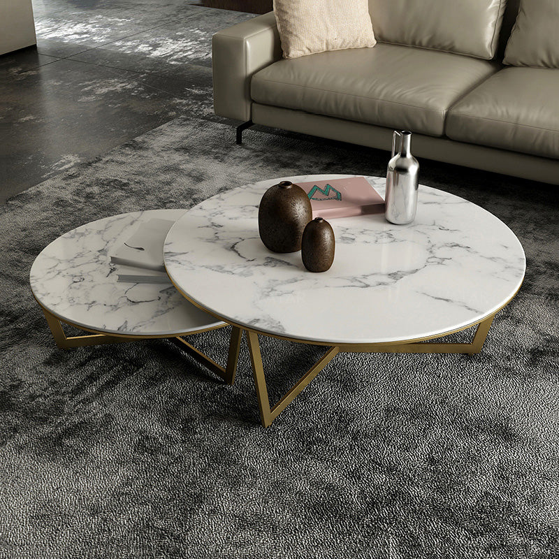 Round Frame Coffee Table Slate Top Coffee Coffee or End Table