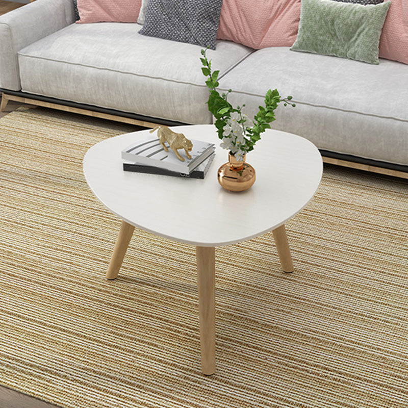 Solid Wood 3 Legs Coffee Table Set Modern Geometric Cocktail Table