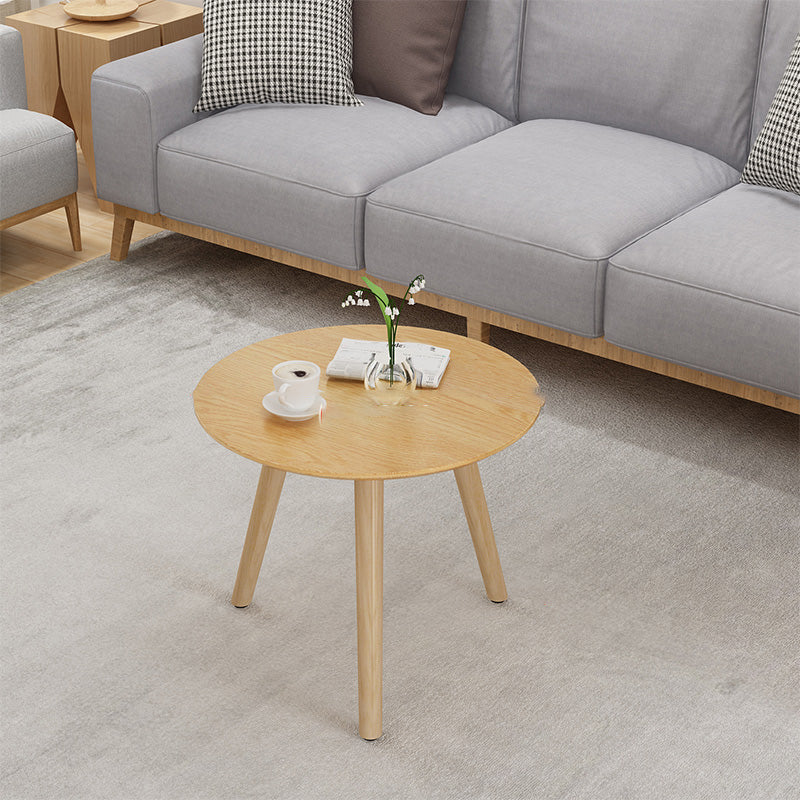 Solid Wood 3 Legs Coffee Table Set Modern Geometric Cocktail Table