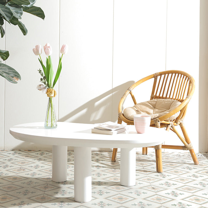 Contemporary Coffee Table 3 Legs Solid Wood Coffee Cocktail Table