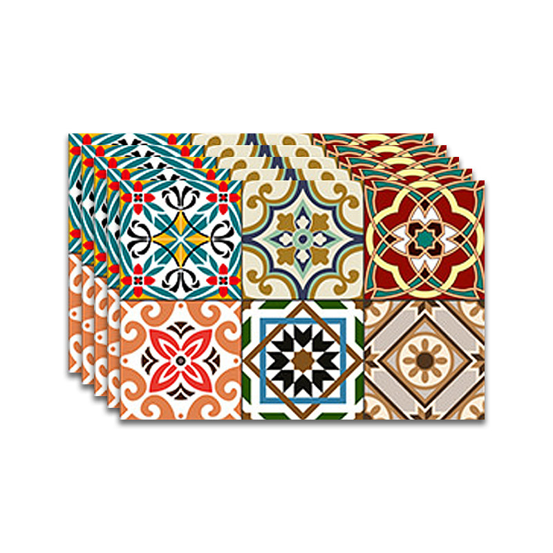 Square Spanish Singular Tile Mildew Resistant Peel & Stick Tile