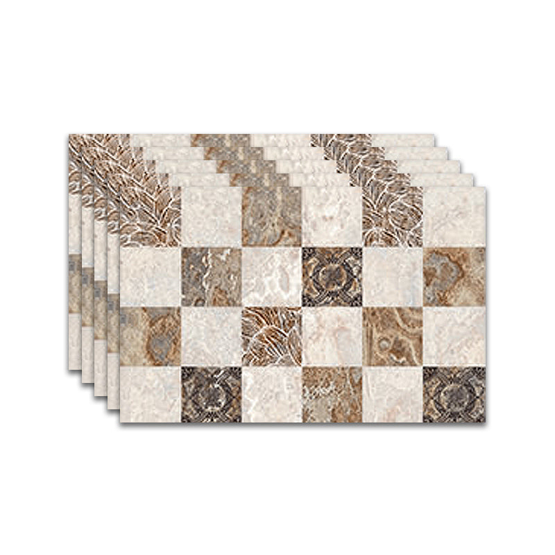 Square Spanish Singular Tile Mildew Resistant Peel & Stick Tile