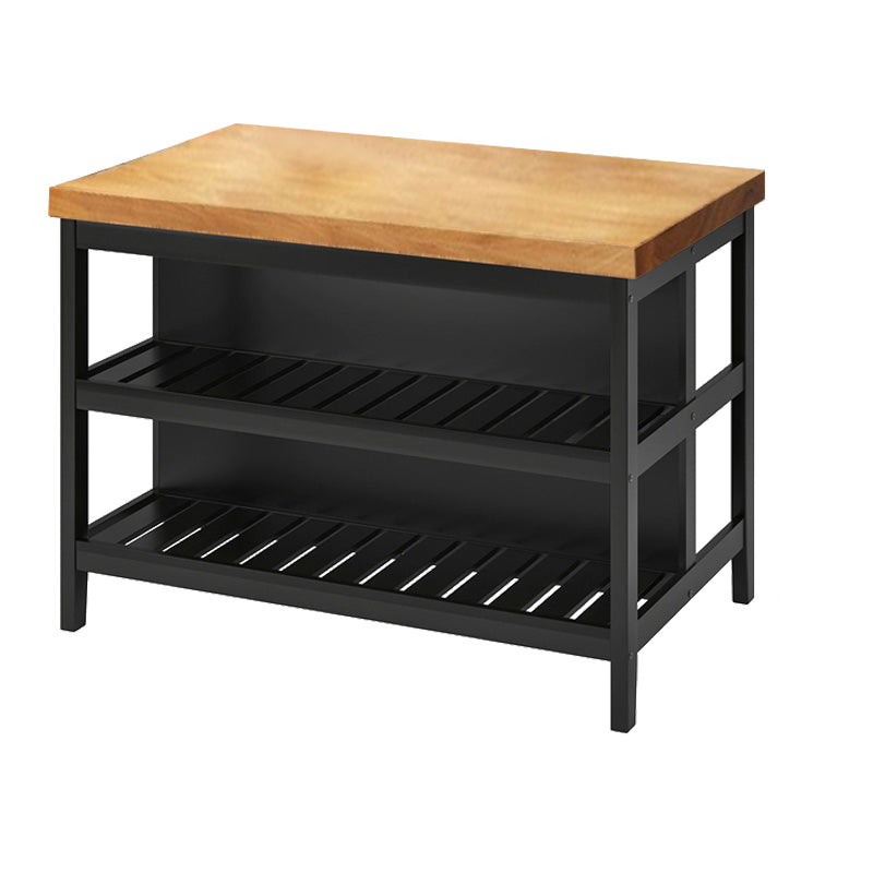 Home Dining Kitchen Island Table Modern Wooden Rectangular Prep Table