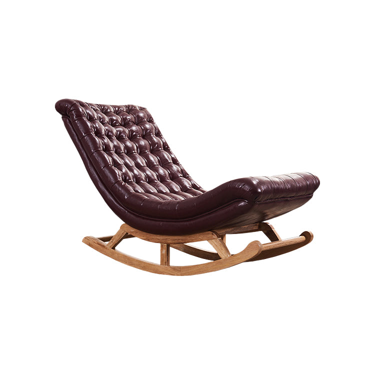 Indoor Leisure Chaise Chair Modern Wooden Upholstered Rocking Chair