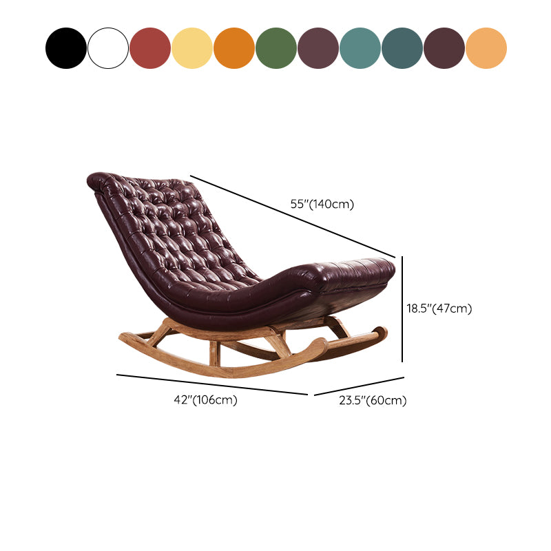 Indoor Leisure Chaise Chair Modern Wooden Upholstered Rocking Chair