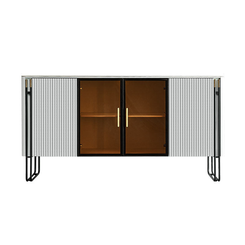 Modern Sideboard Cabinet 4 Doors Engineered Wood Dining Buffet