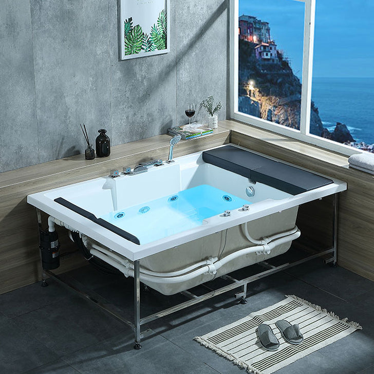 Modern Style Rectangular Bath Acrylic Soaking Drop-in Bathtub