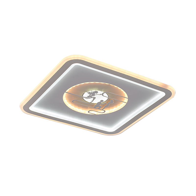 Quadratische Unterputzleuchte, moderne Acryl-LED-Unterputzleuchte in Weiß mit Liebhabermuster