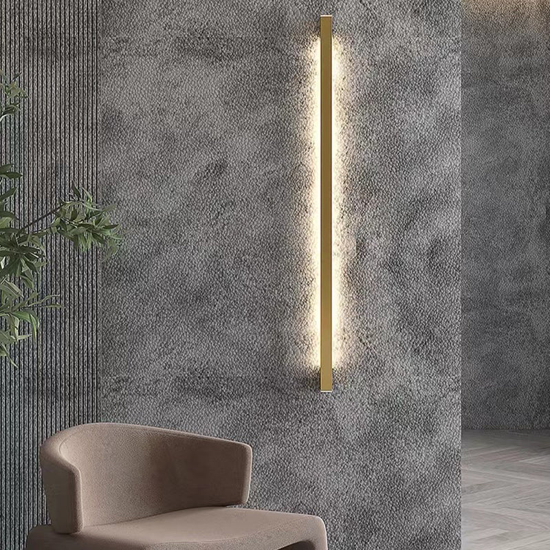 Single Modern Black/Golden Wall Mounted Sconce Linear Wall Light for Living Room