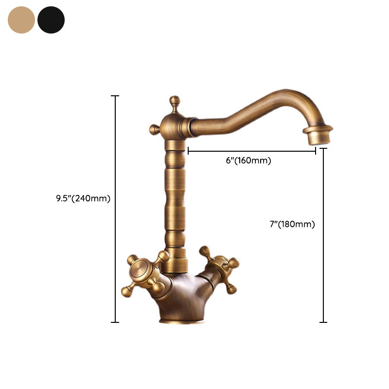 Industrial Wide Spread Bathroom Faucet Cross Handles Lavatory Faucet