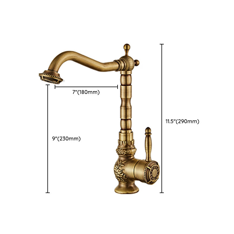 Brass Traditional Wide Spread Bathroom Faucet Lever Lavatory Faucet