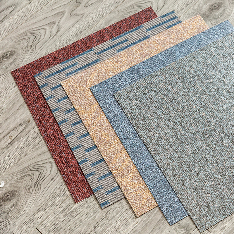 Square Plastic Floor Water Resistant Peel & Stick Floor Tile Floor Leather
