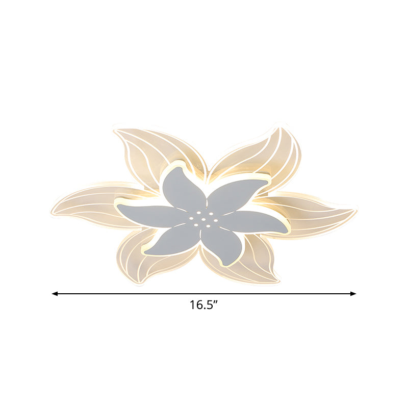 Starfish Acrylic Ceiling Flush Mount Modernist LED White Flushmount Lighting in Warm/White Light, 16.5"/20.5" W