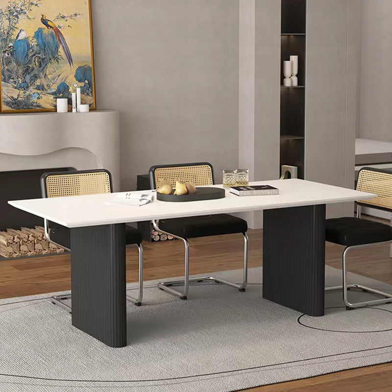 Rectangle Dining Table with Black Frame Modern Dinette Table for Kitchen