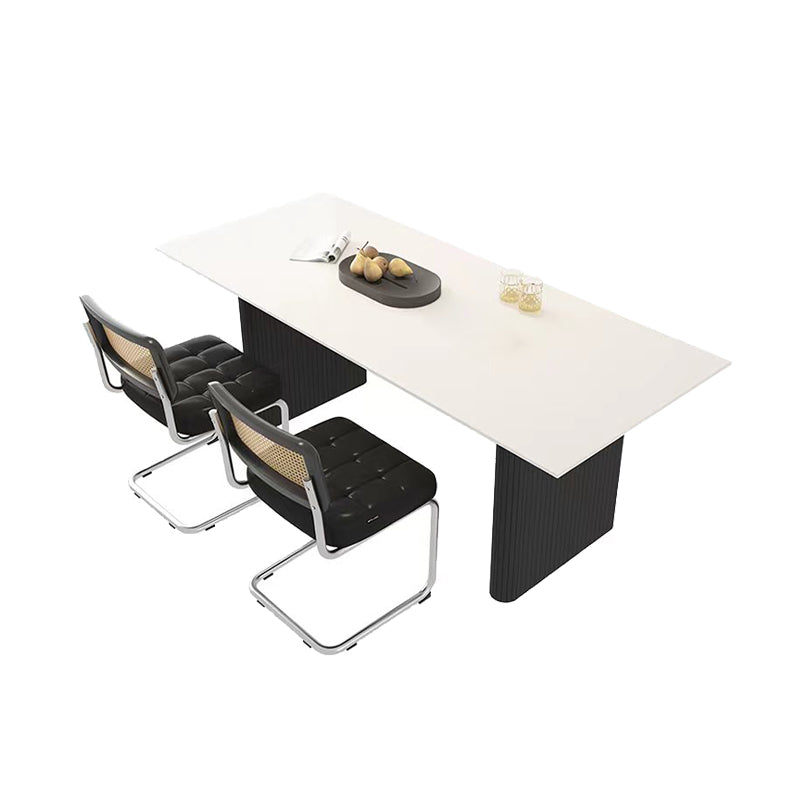 Rectangle Dining Table with Black Frame Modern Dinette Table for Kitchen