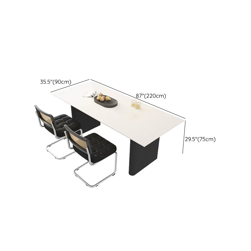 Rectangle Dining Table with Black Frame Modern Dinette Table for Kitchen
