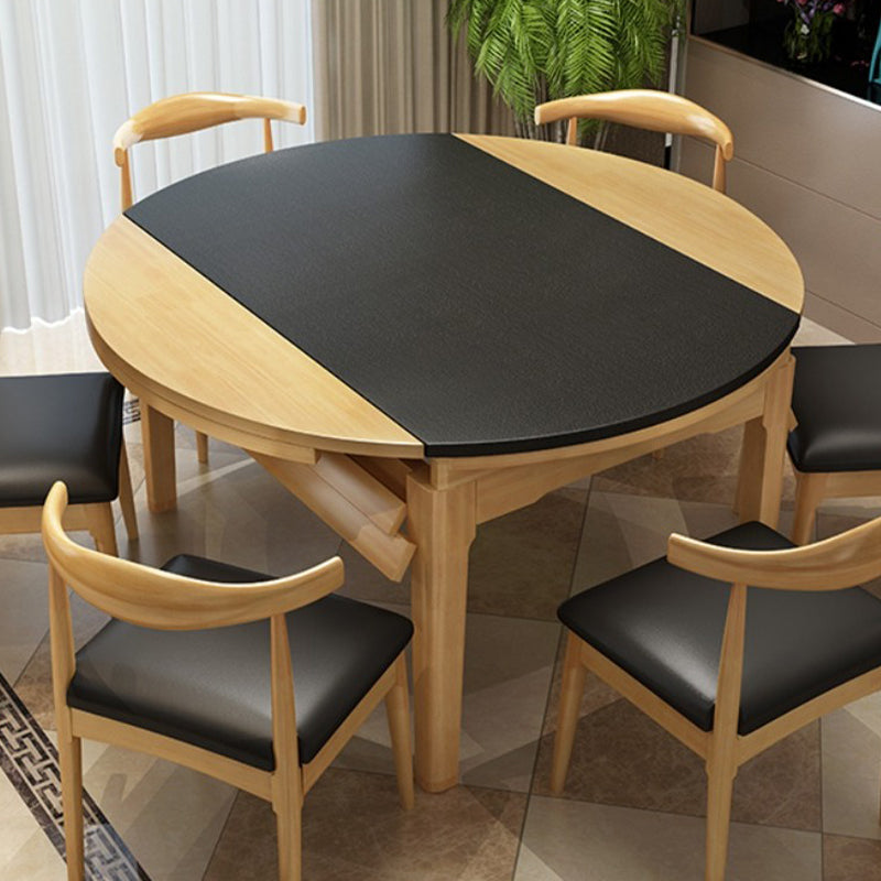 Dining Room Dinner Table 4 Legs Extendable Wood Dining Table