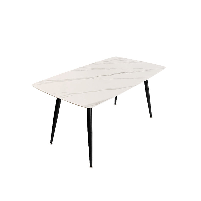 4 Legs Dining Table White Sintered Stone Dining Table for Kitchen
