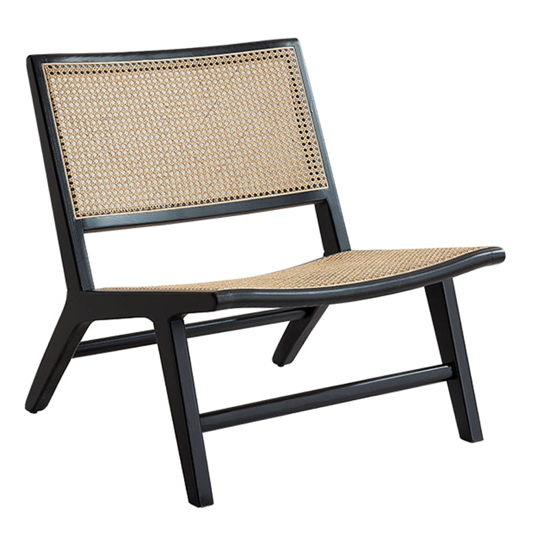 Solid Wood Armless Chair Woven Back Lounge Chair for Living Room
