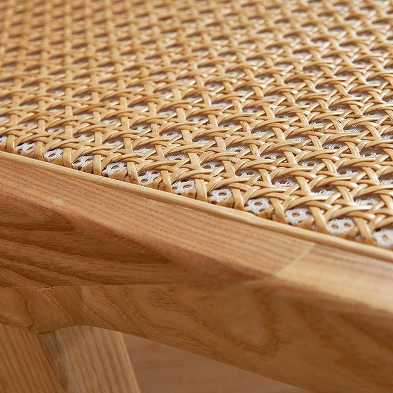 Solid Wood Armless Chair Woven Back Lounge Chair for Living Room