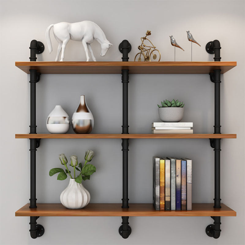 Industrial Engineered Wood Bookcase Closed Back Floating Bookshelf