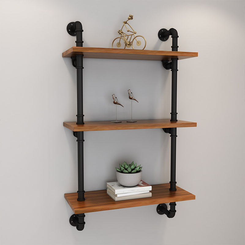 Industrial Engineered Wood Bookcase Closed Back Floating Bookshelf