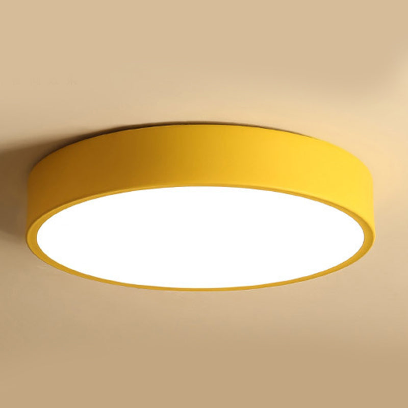 Drum Flush Mount Fixture Simplicity Metal 1 Light Flush Light
