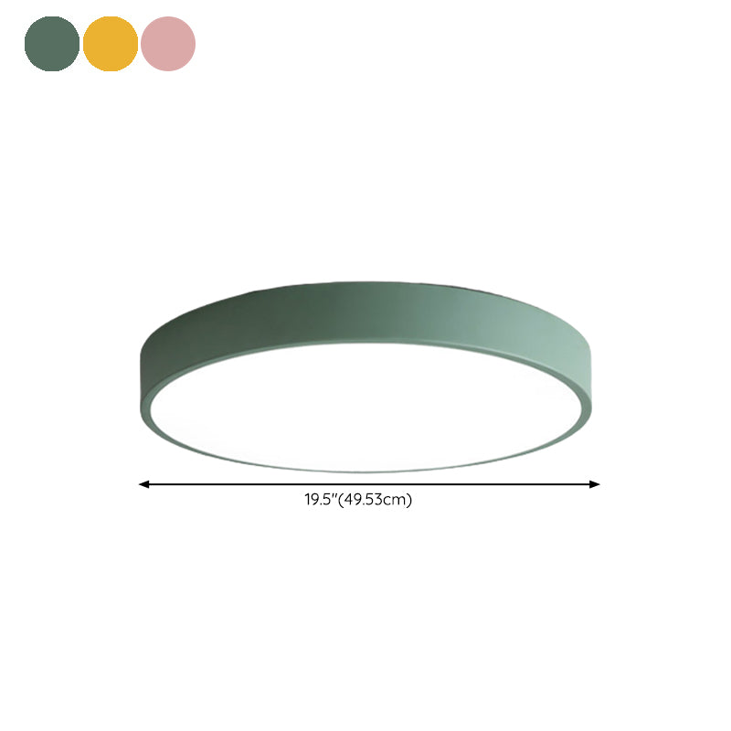 Drum Flush Mount Fixture Simplicity Metal 1 Light Flush Light