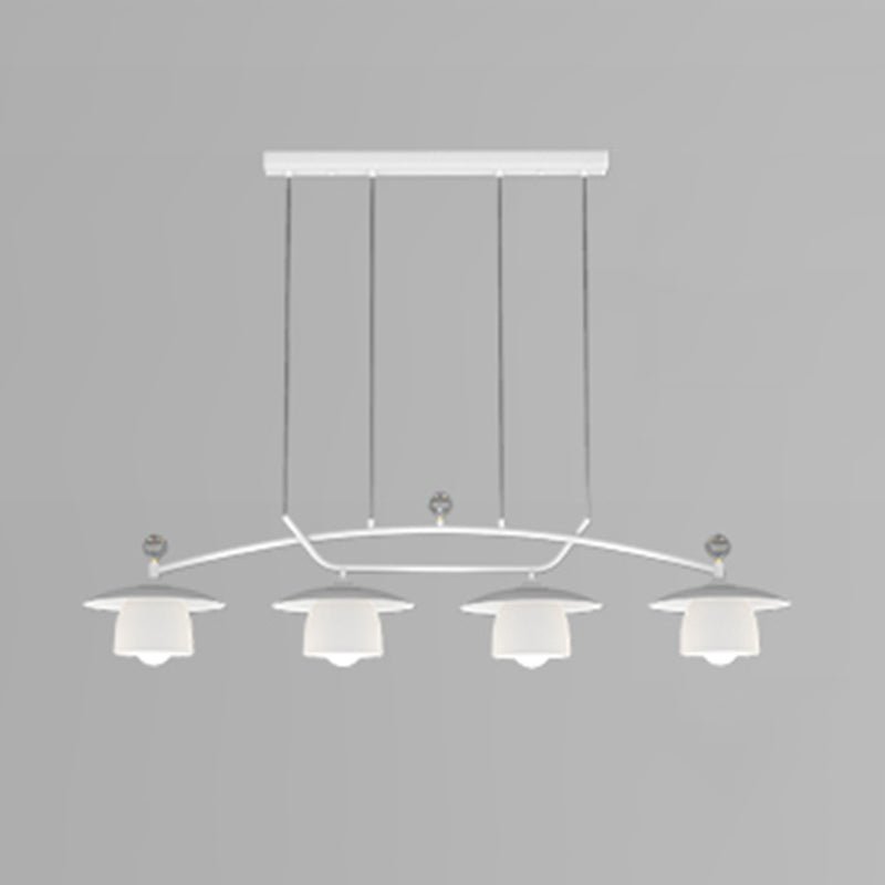 Modern Metal Pendant Light Dome Shape Island Light with Glass Shade for Living Room